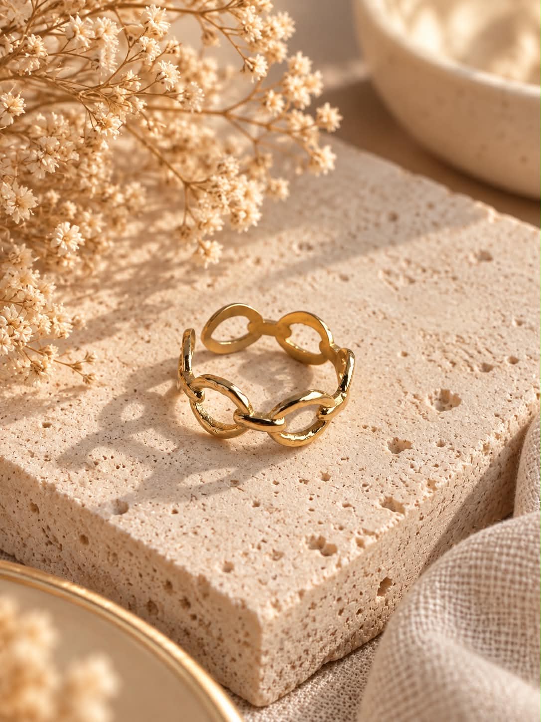 Bague liens dorés