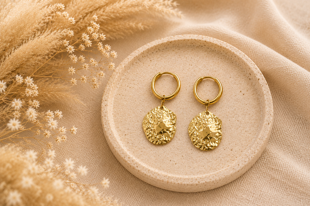 Boucles feuilles d'or