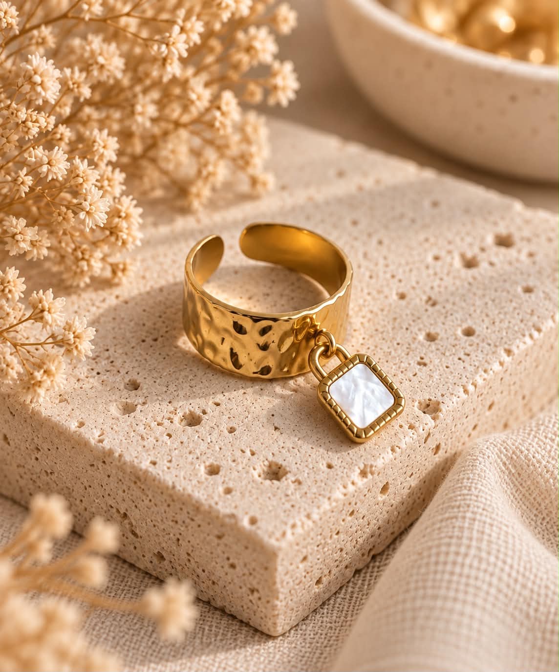 Bague secret nacré