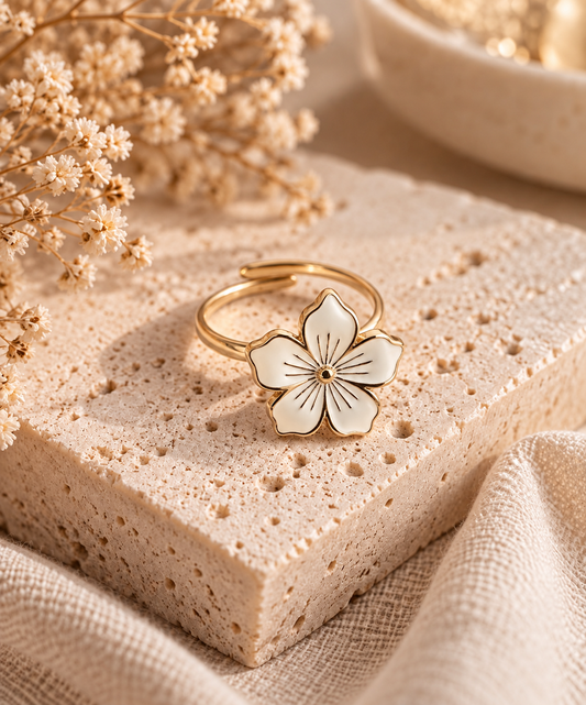 Bague fleur d'ivoire